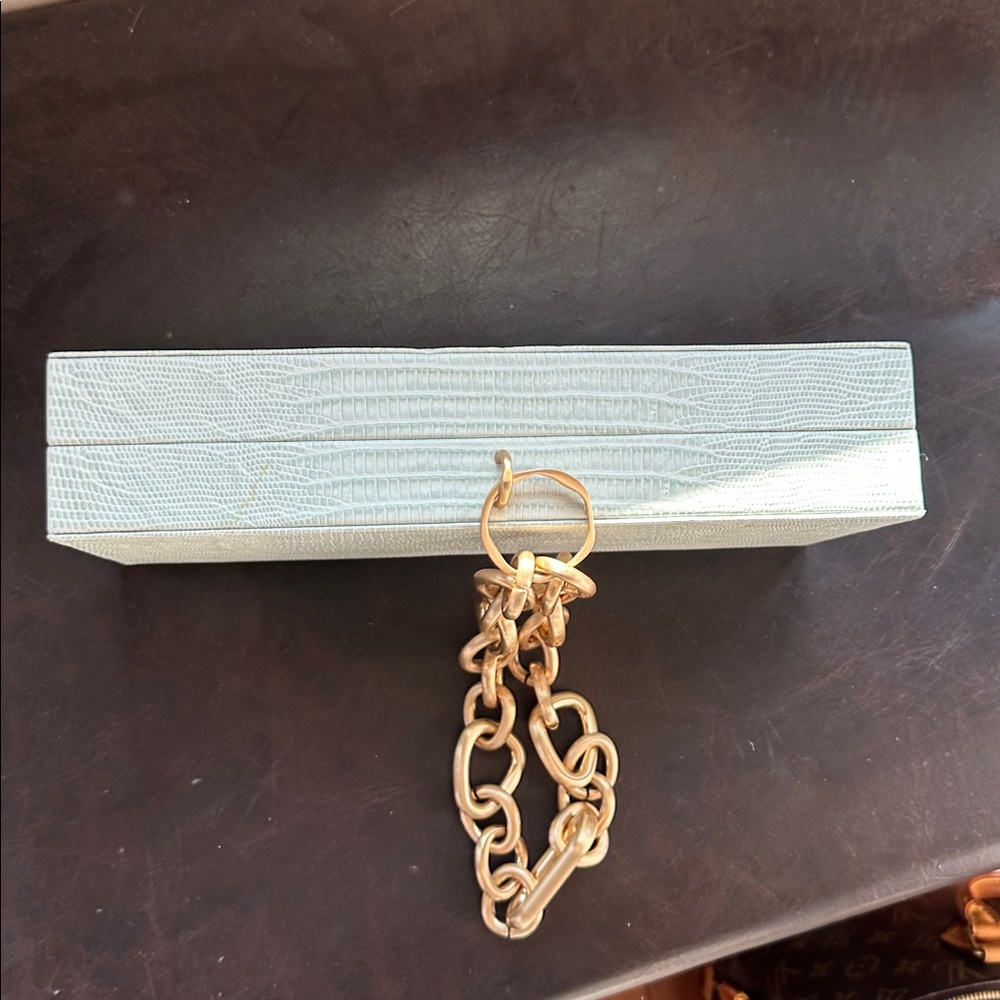 Cult Gaia Calla Wristlet Clutch with gold chain handle. - Picture 5 of 12